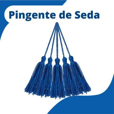 Imagem de Pingente De Seda Tassel - Franja - Azul Royal - Com 20 Unidades - Nybc