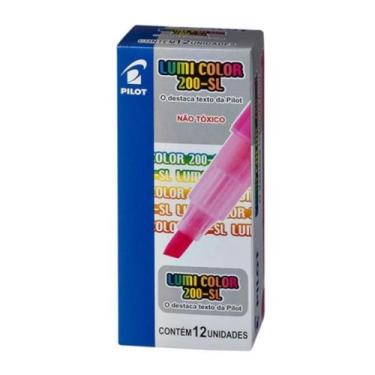 Imagem de Caneta marca texto pilot lumicolor rosa caixa com 12