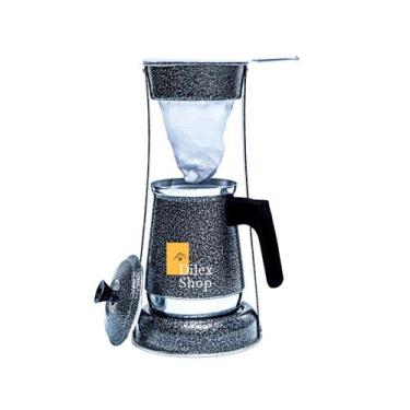 Imagem de Bule Com Mancebo Coador De Café Retro Em Alumínio - DA ALUMINIOS, Pret