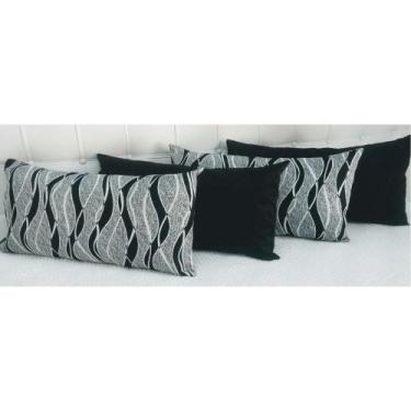 Imagem de Kit 4 Almofadas Decorativas Retangular Sued Jacquard Cheias - INGRID B