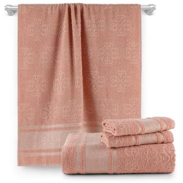 Imagem de Kit para banho com 4 toalhas 100% algodão completo qualidade premium 2