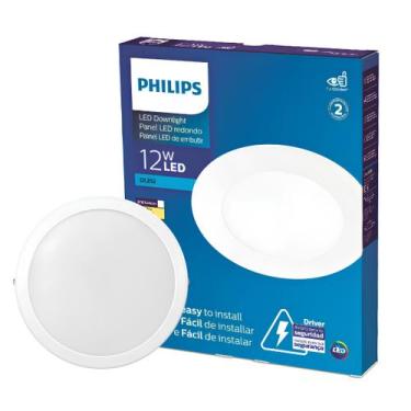 Imagem de Luminaria Led Redonda Embutir 17Cm 12W 900Lm Bivolt Philips, 127/220V