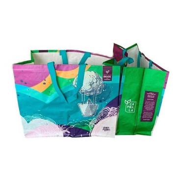 Imagem de Sacola De Ráfia Retornável 40X45X22Cm B.Sonhos Pacote Com 10 - Capralá