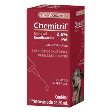 Imagem de Antibiótico Chemitril 2,5% Injetável 20ml - Chemitec