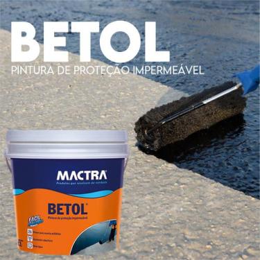 Imagem de Tinta Impermeabilizante Preta Forte Betol Mactra 12L Base Água  Parede