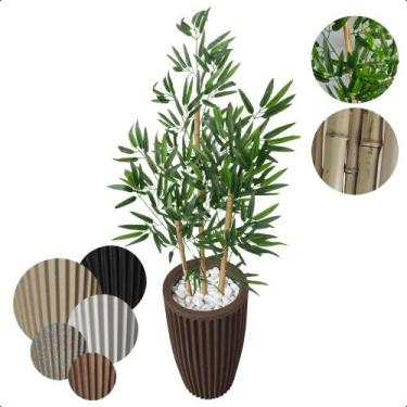 Imagem de Planta Bambu Artificial Sorte 1 Metro Vaso Decoração - Flor de Mentiri