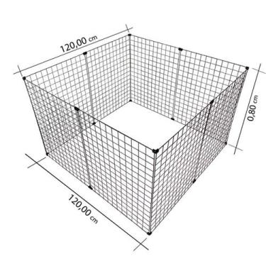 Imagem de Cercado Gaiola Porquinho Da ÍNdia Coelho Aramado 120x120x80 - IGUANNA,