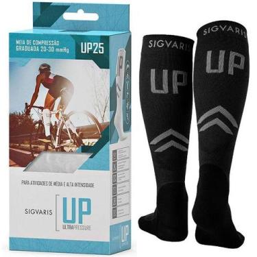 Imagem de Meia 3/4 de Compressão Esportiva UP25 20-30 MMHG Sigvaris 525, Preto, 