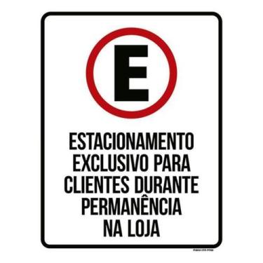 Imagem de Kit 5 Placas Estacionamento Exclusivo Clientes Na Loja 36X46 - Sinaliz