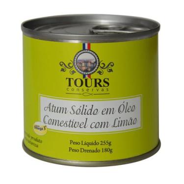 Imagem de Atum Sólido em Óleo Comestível com Limão Tours 255g - Tours Conservas