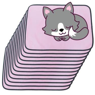 Imagem de 12 Caminhas para Cães e Gatos Dobrável 200 Lavagens 70x50 Rosa Antipul