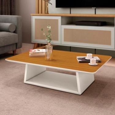 Imagem de Mesa de Centro Retangular com Tampo em MDF Oxford - ViaNossa, OffWhite