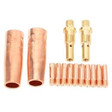 Imagem de 10pcs 11-35 0,035 pol. Eletrodos, Kit de Ponta de Bico de Gás, 2pcs 21-50 1/2 Polegadas Bicos de Gás, 2pcs 35-50 Difusores de Gás, Latão, Conjunto de Acessórios de Soldador de