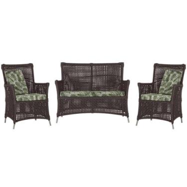 Imagem de Jogo Sofá e 2 Poltronas de Área Igapó Alumínio Pintura Fendi Corda Náu