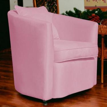 Imagem de Poltrona Decorativa Alana Veludo Rosa Chiclete - Londrilar - LM DECOR
