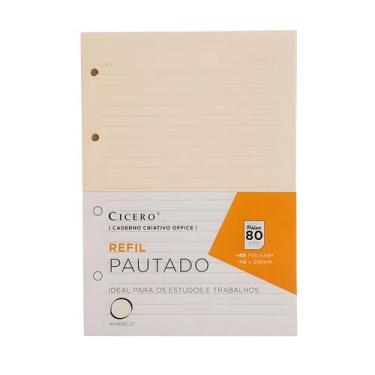 Imagem de Refil Caderno Argolado Office Cicero Pólen 80g Pautado A5 40 Folhas