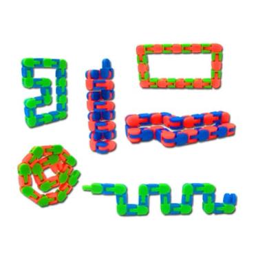 Imagem de Wacky Tracks 2 Unidades Trilha Maluca Encaixe e Clique Puzzle Snake Cobra Popit Puzzles Fidget Toy Anti Stress Brinquedo Sensorial Corrente
