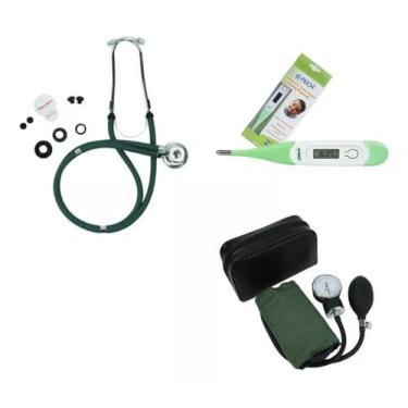 Imagem de Kit Academico Esfigmomanometro + Estetoscopio + Termometro - Premium, 