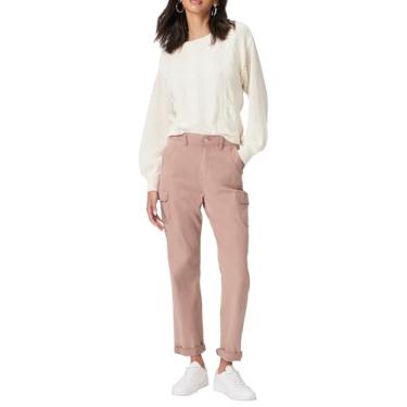 Imagem de PAIGE Calça jeans feminina Drew com bolsos cargo, Duna malva vintage, 28