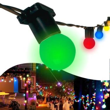 Imagem de Varal de Luz 10m - 20 lâmpadas coloridas Externo decorativo - Vitrine 