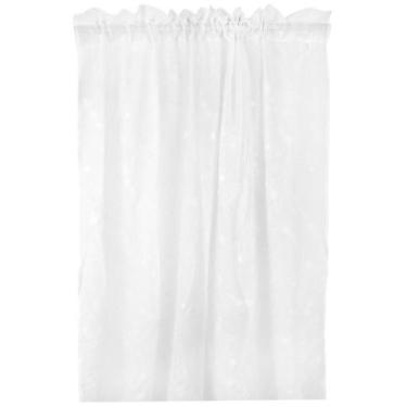 Imagem de Cortina Voil Bordado Folhas 2 Favo Branca 140X230cm - Just Home Collec