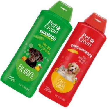 Imagem de Kit Condicionador + Shampoo Filhote Pet Clean Cachorro Gato