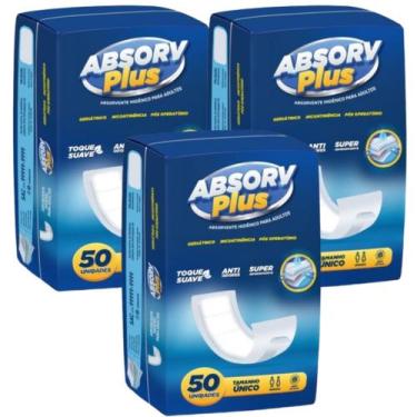 Imagem de Kit 3 Pacotes Absorvente Geriátrico Pos Parto Absorv Plus - 150 Unidad
