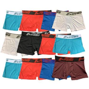 Imagem de Kit 12 Cuecas Boxer Infantil Fristyle Em Microfibra Lisa, G