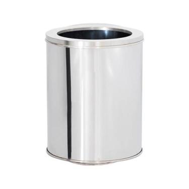 Imagem de Lixeira de Aço inox 30x60cm 40 litros c/Aro - JJ.L3060-A - JJ Comércio