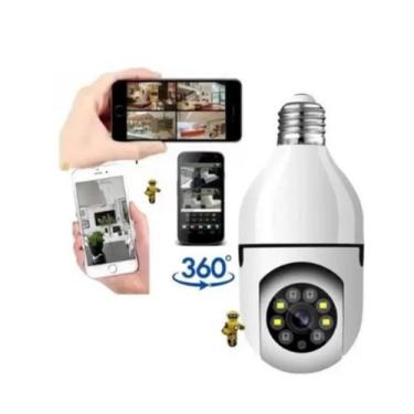 Imagem de Câmera Ip Segurança Lâmpada Panorâmica Visão Noturna Sensor de Movimen