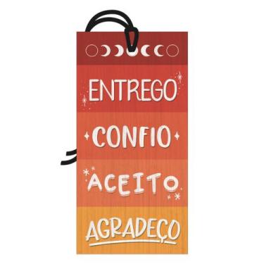 Imagem de Placa Decorativa Mini 7x14 Tag Decorativa Entrego Confio Aceito Agrade