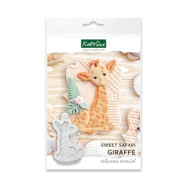 Imagem de Katy Sue Molde de silicone de girafa safári doce para bolos, decoração de biscoitos e artesanato. Um molde de girafa animal para usar com fondant, pasta de goma, pasta de açúcar e argila seca ao ar da