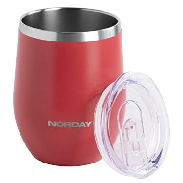 Imagem de NORDAY | Copos de aço inoxidável – Copos | Sommelier Copo térmico vermelho de 350 ml | Mantém a temperatura entre 8 e 24 horas | Tampa antiderramamento - Ideal para viagens | Parede dupla - Extra