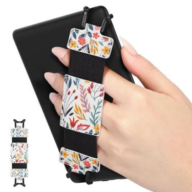 Imagem de MoKo Alça de mão macia para tablet Kindle eReaders Fire de 6 a 8 polegadas – Kindle/Kobo/Voyaga/Lenovo/Sony Kindle E-Book Tablet, preto de alta elasticidade versátil, alça de mão leve, suporte de