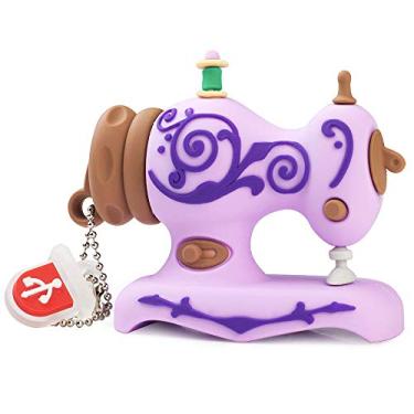 Imagem de leizhan Pen Drive USB fofo de 32 GB, design de máquina de costura, caneta, armazenamento de dados, cartão de memória, pendrive, roxo