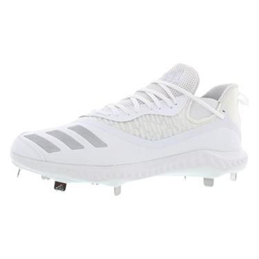 Imagem de adidas Tênis de beisebol masculino Icon V Bounce Cleats, Branco/cinza e branco, 47