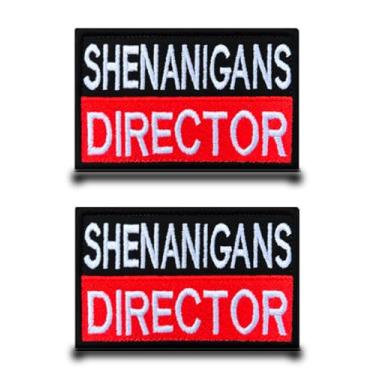 Imagem de 2 pacotes de adesivos divertidos para diretor de travessuras, totalmente bordados, gancho e laço, emblema militar tático - perfeito para mochila, bonés, jeans, roupas táticas, colete, jaqueta etc