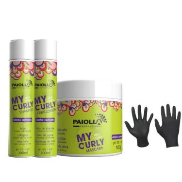 Imagem de Paiolla My Curly Meus Cachos Shampoo 300ml, Ativador 300ml e Máscara 5