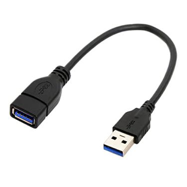 Imagem de chenyang Cabo curto de extensão USB 3.0 de 8,66 polegadas, cabo de dados de extensão USB 3.0 macho para fêmea para laptop, teclado, mouse, pen drive, impressora