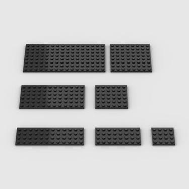 Imagem de Classic Building Plate Assortment Pack, 50pcs Black Bulk plates with 7 Size Building Plate Base Plate, Compatible with Lego Parts and Pieces, Building Bricks, for Most Brands(Color:Black)
