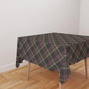 Imagem de Toalha De Mesa Quadrada 4 Lugares Tecido Oxford Xadrez Colorido Fundo 