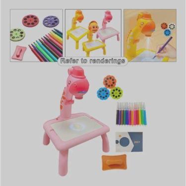 Imagem de Mesa Projetor Desenho Infantil Mesinha De Desenho Projetora (Rosa) - t