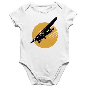 Imagem de Body Bebê Algodão Avião Bimotor - Foca na Moda, Branco, P