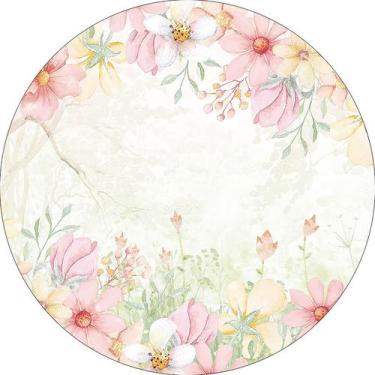 Imagem de Painel De Festa Redondo 1,50x1,50 - Jardim Floral Delicado 033 - Via C