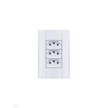 Imagem de Romazi 3 Tomadas Mdl 10a 4x2 Branca Linha Mares 1516