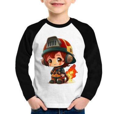 Imagem de Camiseta Raglan Infantil Bombeiro Mirim Manga Longa - Foca na Moda, Br