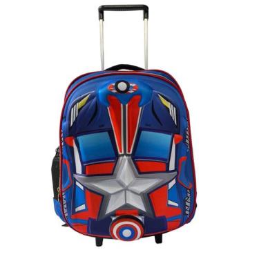Imagem de Mochila Infantil Meninos Rodinha Escolar Capitão América Eva - Ponto v