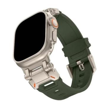 Imagem de Pulseira Silicone Robot Titanium Compatível com Apple Watch - Baú do V
