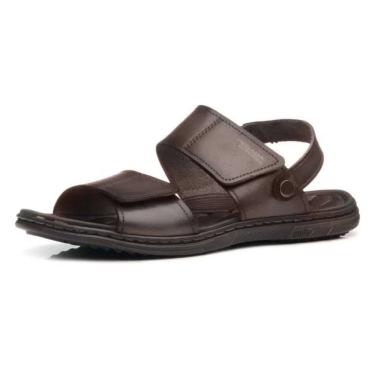 Imagem de Sandalia Papete Masculina Conforto Couro Pegada 533303