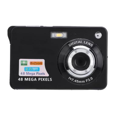 Imagem de Câmera Digital de 48 MP, Vídeo 4K, Zoom 8x, Estabilizador e Modo Selfie, Câmera Compacta de Viagem para Crianças, Estudantes, vlogging. Flash Integrado, 20 Filtros, Tamanho de